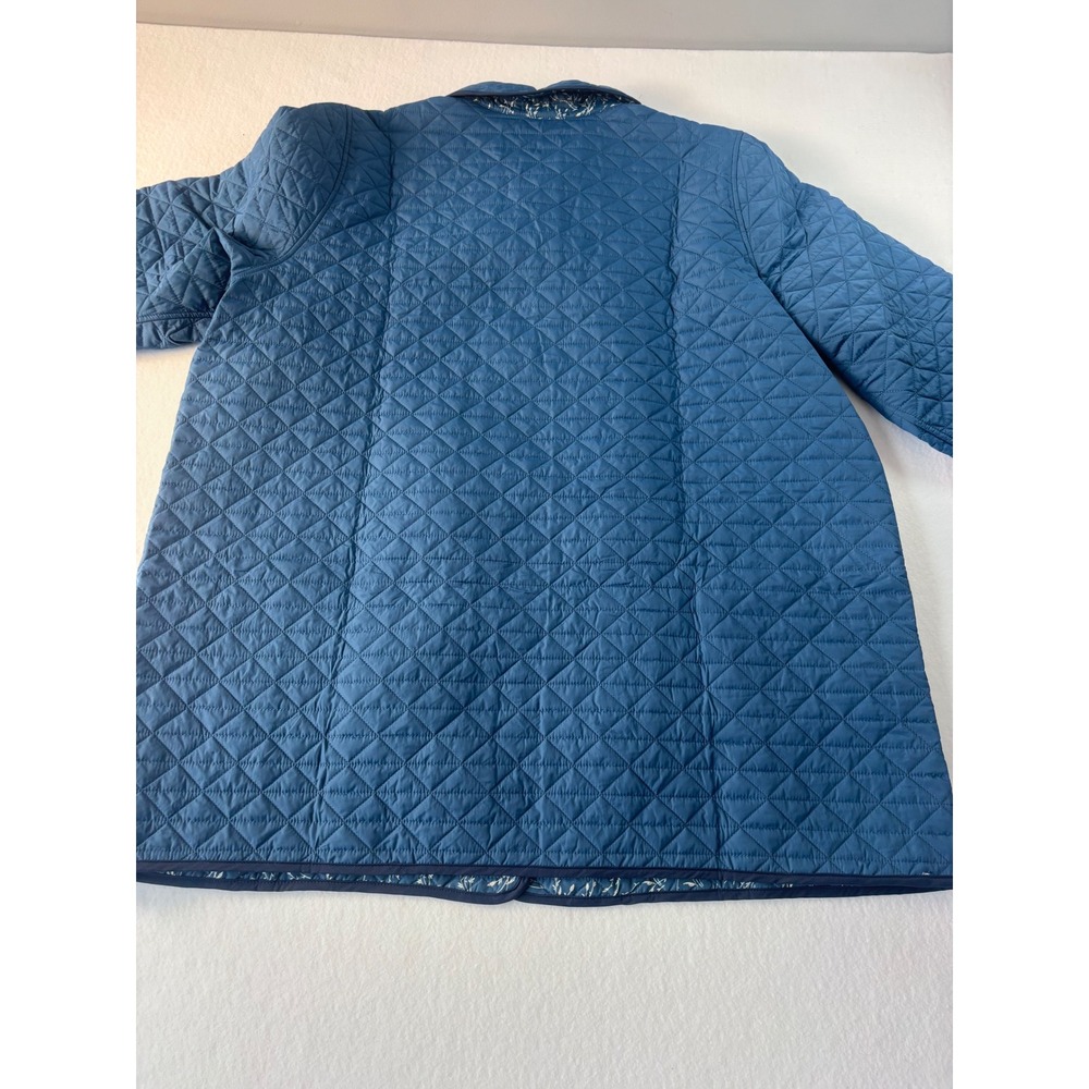 Lands‎ End Womens Quilted Barn Jacket Evening Blue Floral Lining 526060 2X NWT - Picture 6 of 11